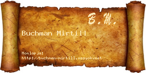 Buchman Mirtill névjegykártya